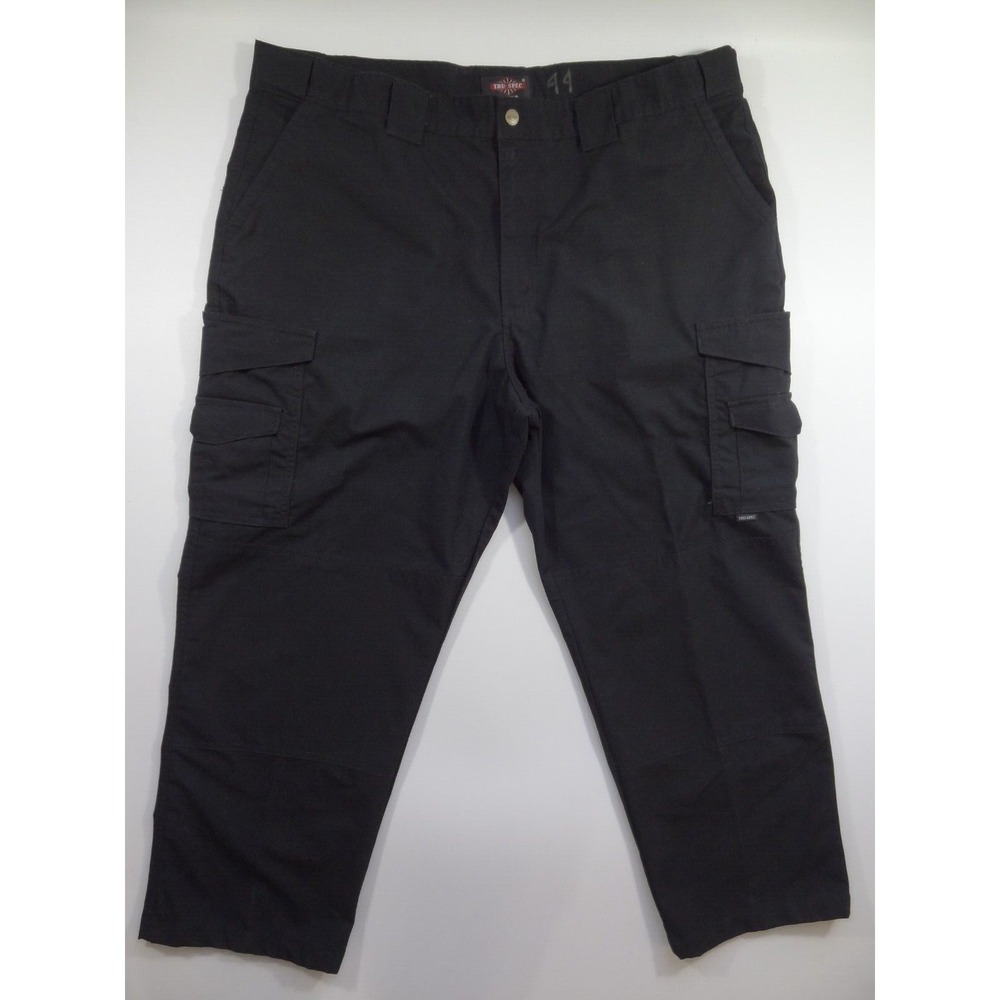 Tru Spec Tactical Cargo Pants Men 44x29 Black Ripstop Utility Workwear Tag 44x30
